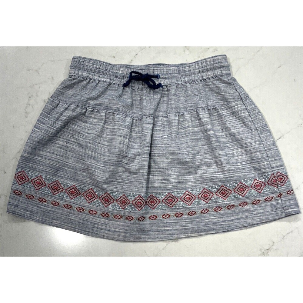 WOOLRICH EMBROIDERED WOMENS SKIRT SKORT Inner SHORTS SIZE S Pull On Drawstring